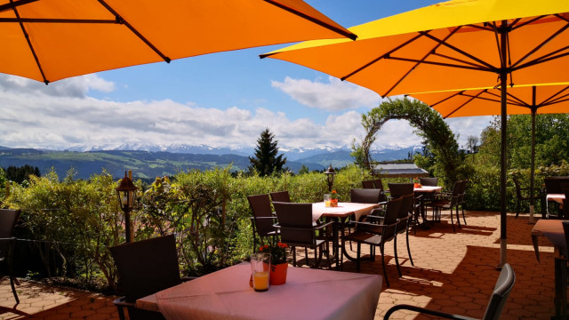 Terrasse Restaurant Fünfländerblick in Scheidegg